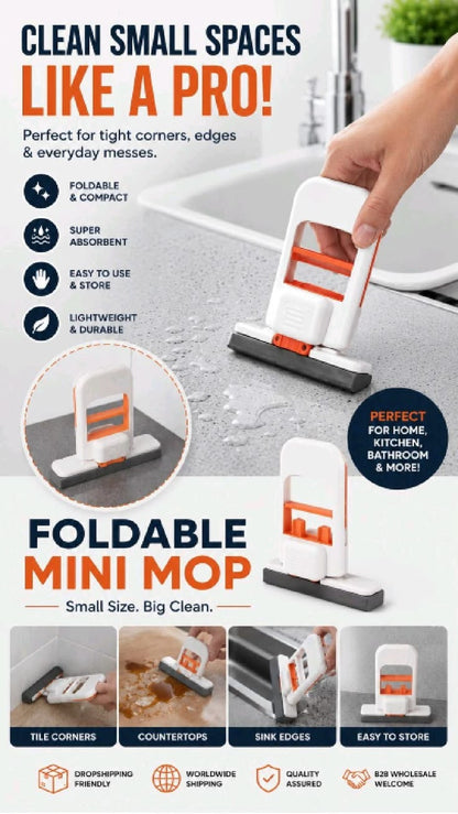 🧹 Foldable Mini Mop – Small Size. Big Clean.